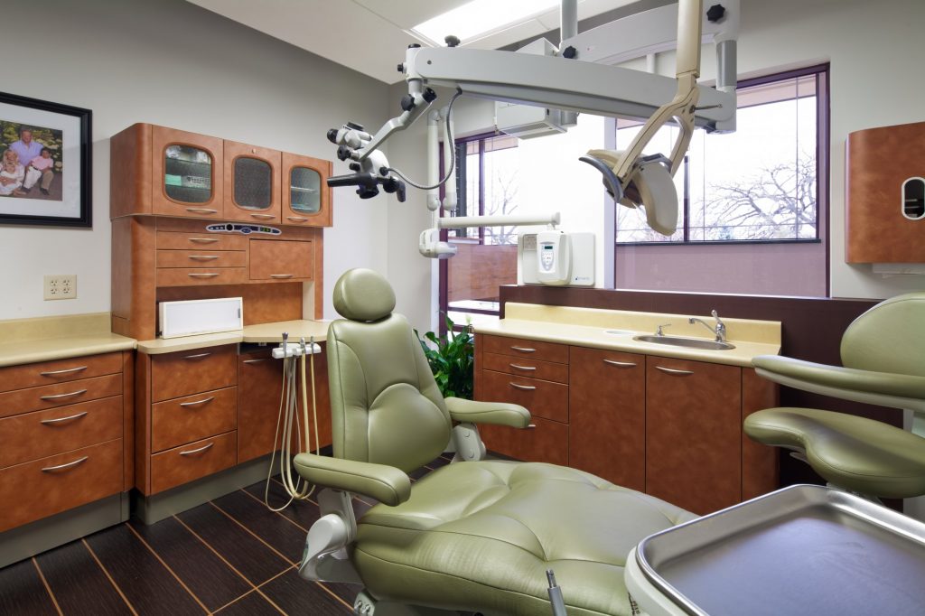 The dental chair in the operatory