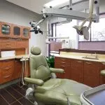 The dental chair in the operatory