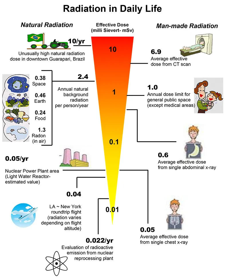 Radiation dose for common things in every day life